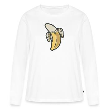 banane - T-shirt manches longues Premium bio Femme - blanc - Devant - Julia (174cm)