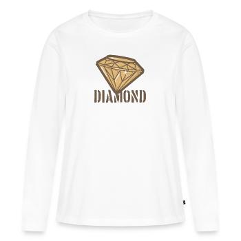 Diamant - T-shirt manches longues Premium bio Femme - blanc - Devant - Julia (174cm)