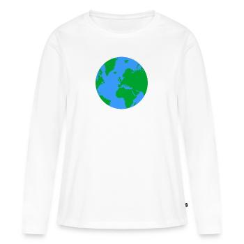 Planète Terre - T-shirt manches longues Premium bio Femme - blanc - Devant - Julia (174cm)