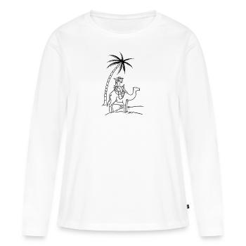 Expédition au Sahara - T-shirt manches longues Premium bio Femme - blanc - Devant - Julia (174cm)