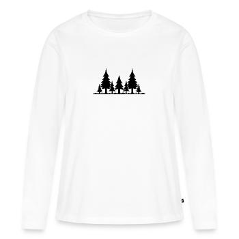 Wald - Frauen Premium Bio Langarmshirt - Weiß - Vorne - Julia (174cm)
