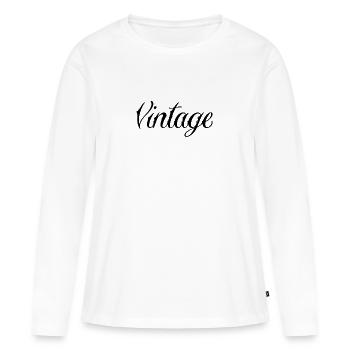 Vintage - Women's Premium Organic Long Sleeve Shirt - white - Front - Julia (174cm)