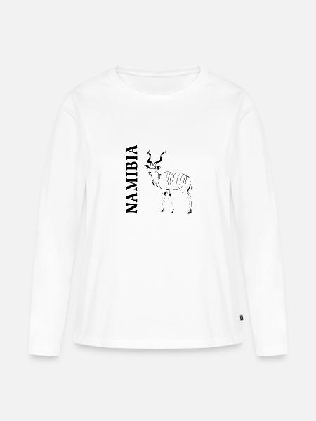 Namibia - Kudu Antilope - Frauen Premium Bio Langarmshirt - Weiß