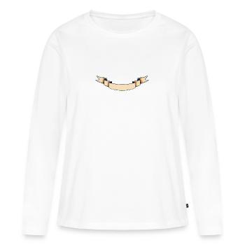Bannière - T-shirt manches longues Premium bio Femme - blanc - Devant - Julia (174cm)