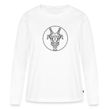 Géo-girafe - T-shirt manches longues Premium bio Femme - blanc - Devant - Julia (174cm)