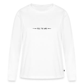 Feel the wind - Frauen Premium Bio Langarmshirt - Weiß - Vorne - Julia (174cm)