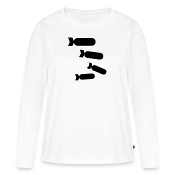 bombes - T-shirt manches longues Premium bio Femme - blanc - Devant - Julia (174cm)