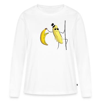 banane banane strip strip cadeau de danse pole - T-shirt manches longues Premium bio Femme - blanc - Devant - Julia (174cm)