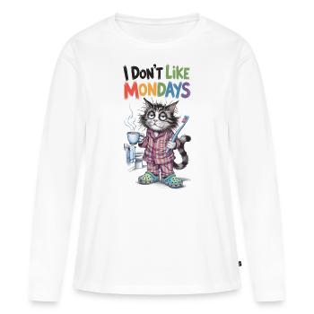 Les lundis sont la gueule de bois - T-shirt manches longues Premium bio Femme - blanc - Devant - Julia (174cm)