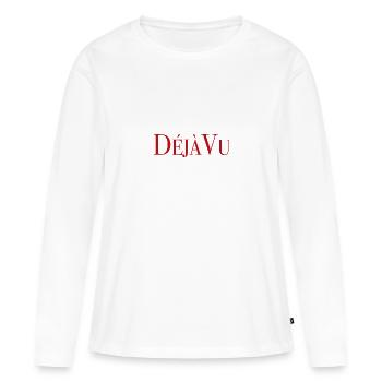 DEJA VU - T-shirt manches longues Premium bio Femme - blanc - Devant - Julia (174cm)