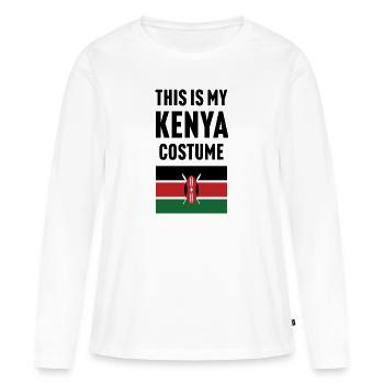 C’est mon costume du Kenya - T-shirt manches longues Premium bio Femme - blanc - Devant - Julia (174cm)