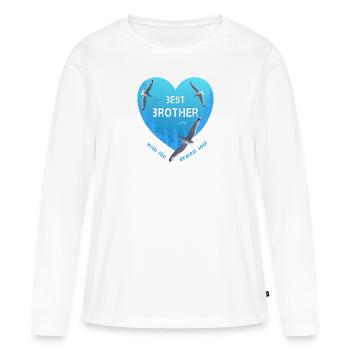 Meilleur frère - T-shirt manches longues Premium bio Femme - blanc - Devant - Julia (174cm)