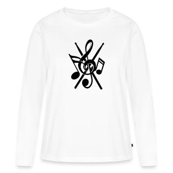 Drumsticks notes - Women's Premium Organic Long Sleeve Shirt - white - Front - Julia (174cm)
