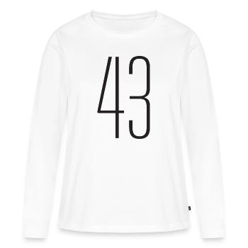 43 - T-shirt manches longues Premium bio Femme - blanc - Devant - Julia (174cm)
