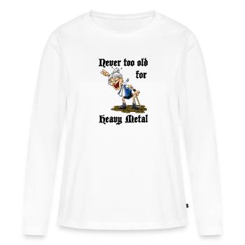 Heavy Metal Oma - Frauen Premium Bio Langarmshirt - Weiß - Vorne - Julia (174cm)