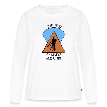 Ramoneur Ramoneur Ramoneur - T-shirt manches longues Premium bio Femme - blanc - Devant - Julia (174cm)