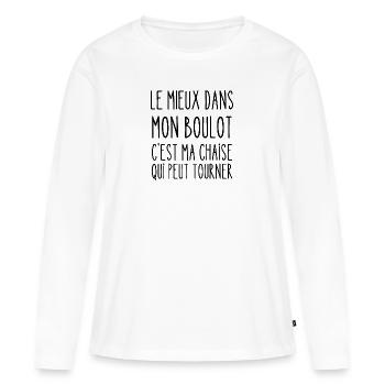 le mieux dans mon boulot - T-shirt manches longues Premium bio Femme - blanc - Devant - Julia (174cm)