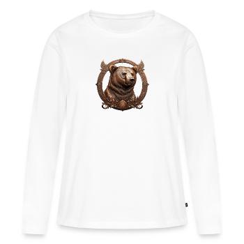 The Bronze Bear - Women's Premium Organic Long Sleeve Shirt - white - Front - Julia (174cm)