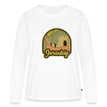 Sentier du Jura - T-shirt manches longues Premium bio Femme - blanc - Devant - Julia (174cm)