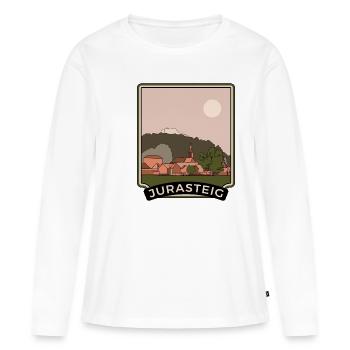 Sentier du Jura - T-shirt manches longues Premium bio Femme - blanc - Devant - Julia (174cm)