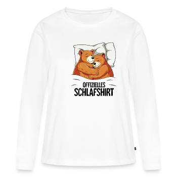Offizielles Schlafshirt Bär - Frauen Premium Bio Langarmshirt - Weiß - Vorne - Julia (174cm)