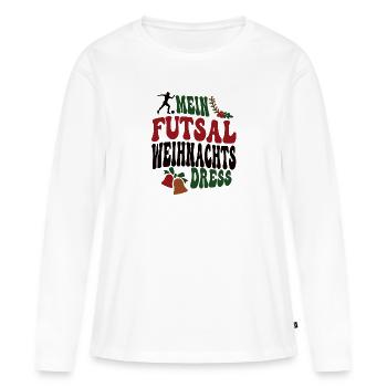 Futsalerin Weihnachten Futsal Spielerin XMAS - Frauen Premium Bio Langarmshirt - Weiß - Vorne - Julia (174cm)