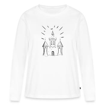 castle - Women's Premium Organic Long Sleeve Shirt - white - Front - Julia (174cm)