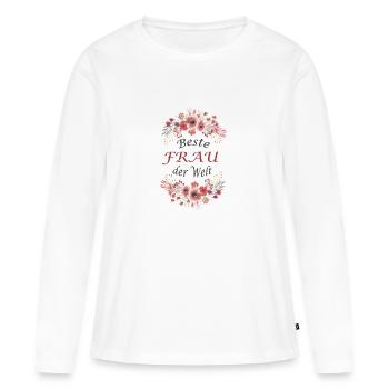 Beste Frau der Welt - Frauen Premium Bio Langarmshirt - Weiß - Vorne - Julia (174cm)