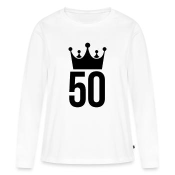 anniversary birthday - Women's Premium Organic Long Sleeve Shirt - white - Front - Julia (174cm)