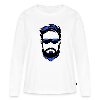 Porteur de barbe Masculinité Barbe Barbe de chèvre - T-shirt manches longues Premium bio Femme - blanc - Devant - Julia (174cm)