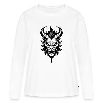 MONSTRE DIABOLIQUE - T-shirt manches longues Premium bio Femme - blanc - Devant - Julia (174cm)