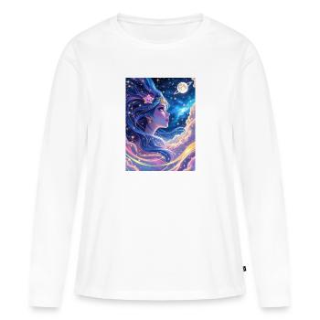 Girl in Galaxie - Frauen Premium Bio Langarmshirt - Weiß - Vorne - Julia (174cm)