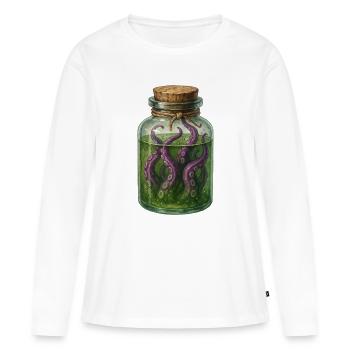 Tentakelglas Alchemie Zaubertrank Halloween - Frauen Premium Bio Langarmshirt - Weiß - Vorne - Julia (174cm)