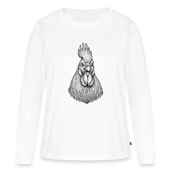 Coq - T-shirt manches longues Premium bio Femme - blanc - Devant - Julia (174cm)