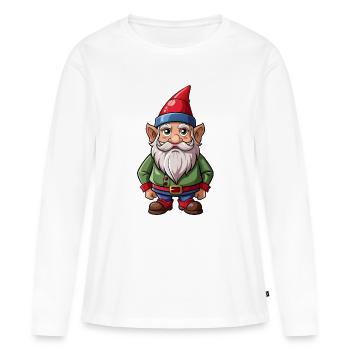 Gnome - T-shirt manches longues Premium bio Femme - blanc - Devant - Julia (174cm)