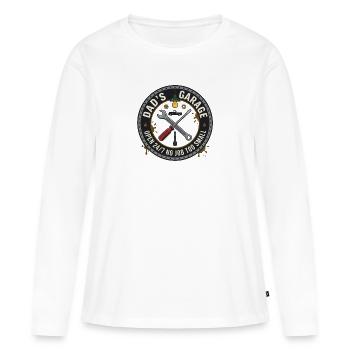 Dad's Garage 24/7 Werkzeug Design - Frauen Premium Bio Langarmshirt - Weiß - Vorne - Julia (174cm)