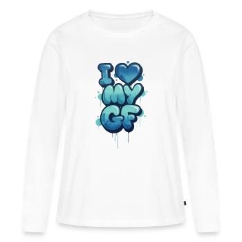 I Love My Girl Friend - Frauen Premium Bio Langarmshirt - Weiß - Vorne - Julia (174cm)