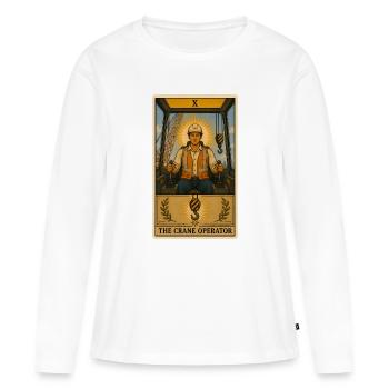 Crane Operator | Construction Site Crane Tarot - Women's Premium Organic Long Sleeve Shirt - white - Front - Julia (174cm)