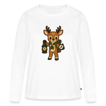 Forest adventurer deer with lantern - Women's Premium Organic Long Sleeve Shirt - white - Front - Julia (174cm)