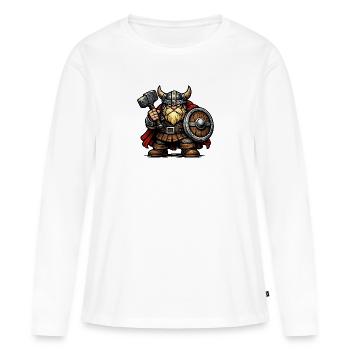 Wikinger Zwerg - Frauen Premium Bio Langarmshirt - Weiß - Vorne - Julia (174cm)