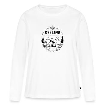 Offline time-out at the lake - Women's Premium Organic Long Sleeve Shirt - white - Front - Julia (174cm)