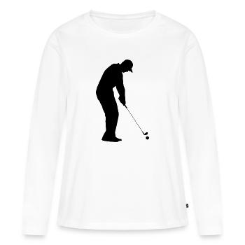 Golf Golfer Golfer Terrain de golf - T-shirt manches longues Premium bio Femme - blanc - Devant - Julia (174cm)
