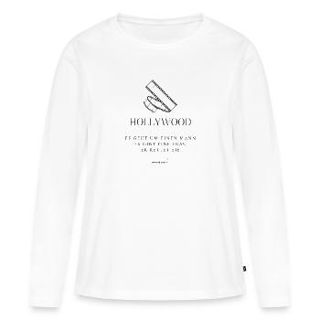 Hollywood - schwarze Schrift - Frauen Premium Bio Langarmshirt - Weiß - Vorne - Julia (174cm)