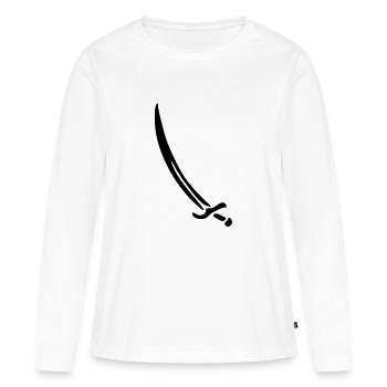 schwert - Frauen Premium Bio Langarmshirt - Weiß - Vorne - Julia (174cm)