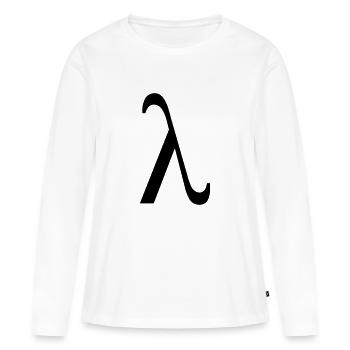 Lamda - Frauen Premium Bio Langarmshirt - Weiß - Vorne - Julia (174cm)
