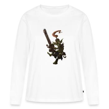 gobelin tronçonneuse - T-shirt manches longues Premium bio Femme - blanc - Devant - Julia (174cm)