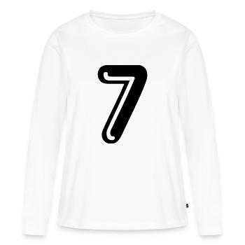 7 - back number - Women's Premium Organic Long Sleeve Shirt - white - Front - Julia (174cm)