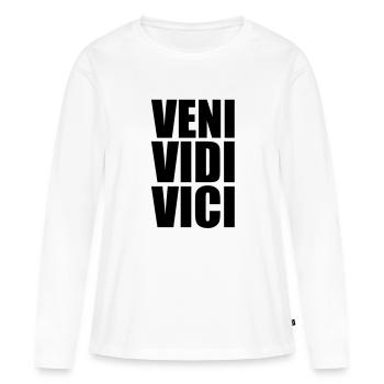 veni vidi vici - T-shirt manches longues Premium bio Femme - blanc - Devant - Julia (174cm)