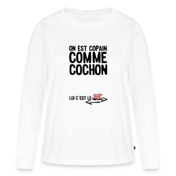 dick wie Diebe citation1 Begriff - Frauen Premium Bio Langarmshirt - Weiß - Vorne - Julia (174cm)
