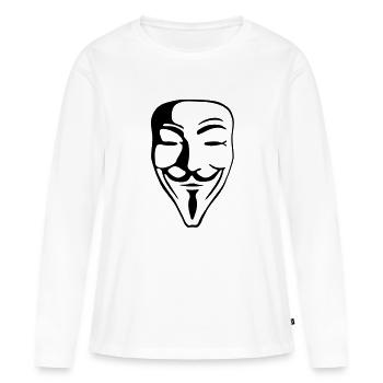 Guy Fawkes for bright shirts - Frauen Premium Bio Langarmshirt - Weiß - Vorne - Julia (174cm)